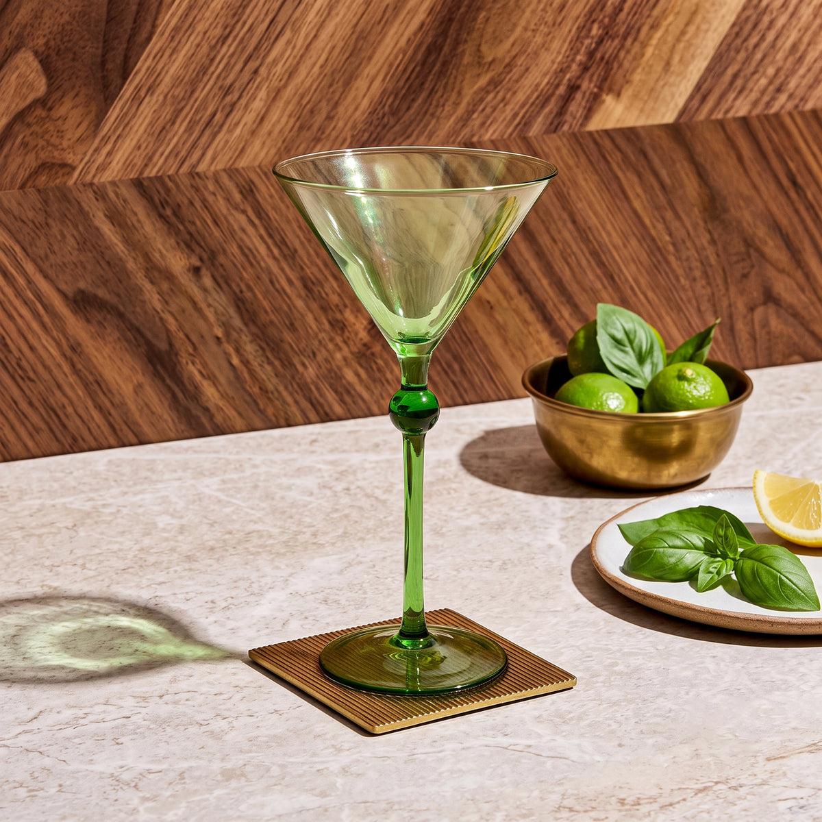 Bindu Green Martini Glass (Set of 2)