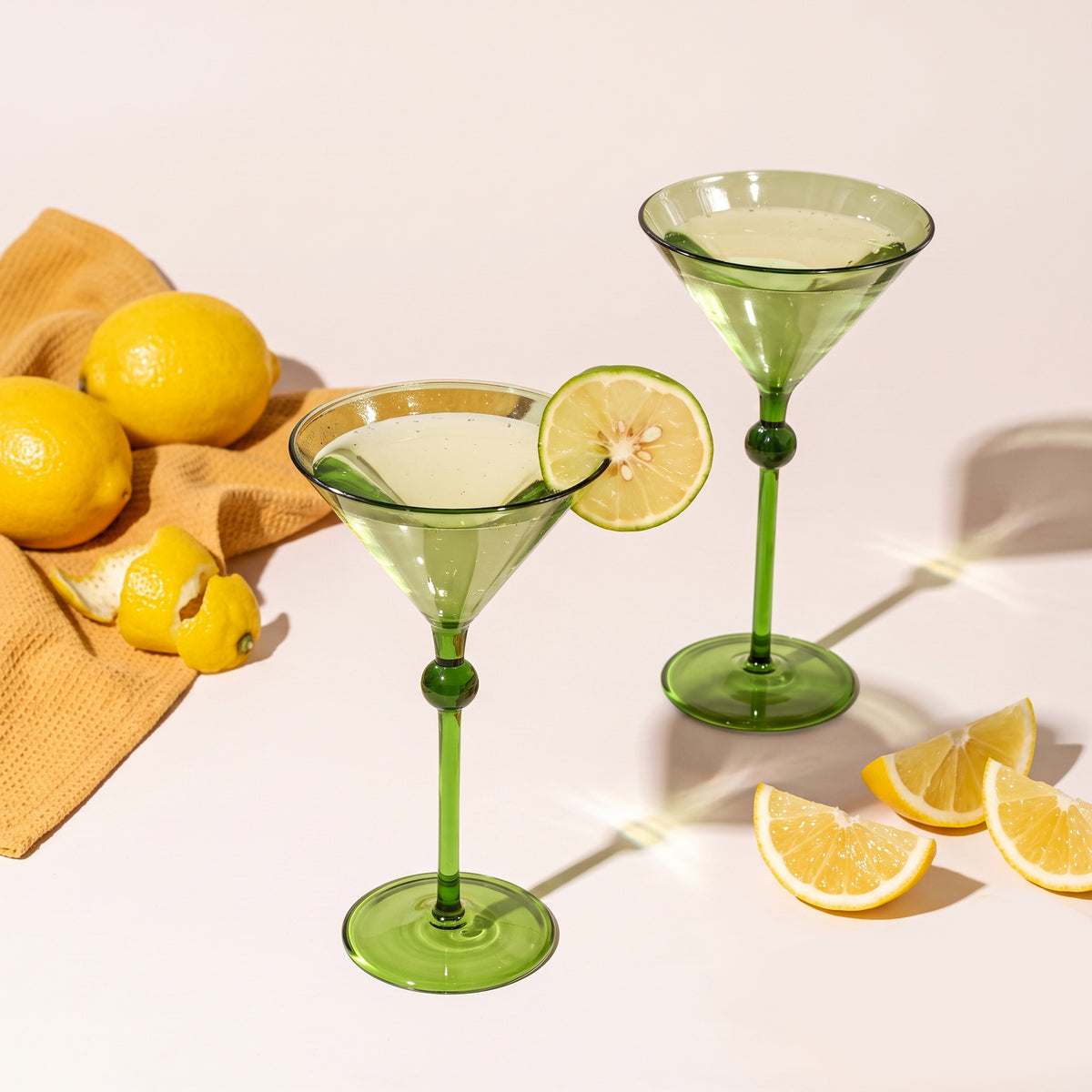 Bindu Green Martini Glass (Set of 2)