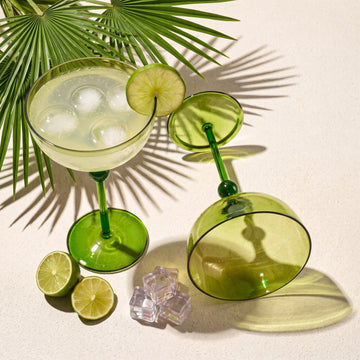 Bindu Green Coupe Glass (Set of 2)