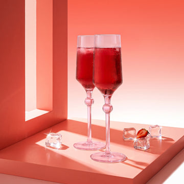 Bindu Pink Flute Glass (Set of 2)