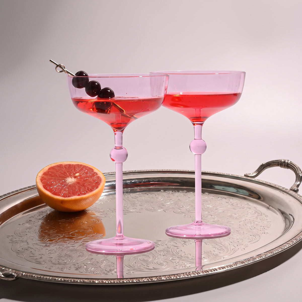 Bindu Pink Coupe Glass (Set of 2)