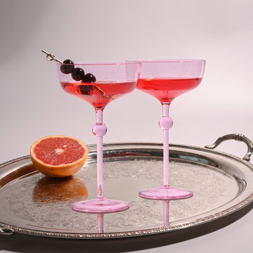 Bindu Pink Coupe Glass (Set of 2)
