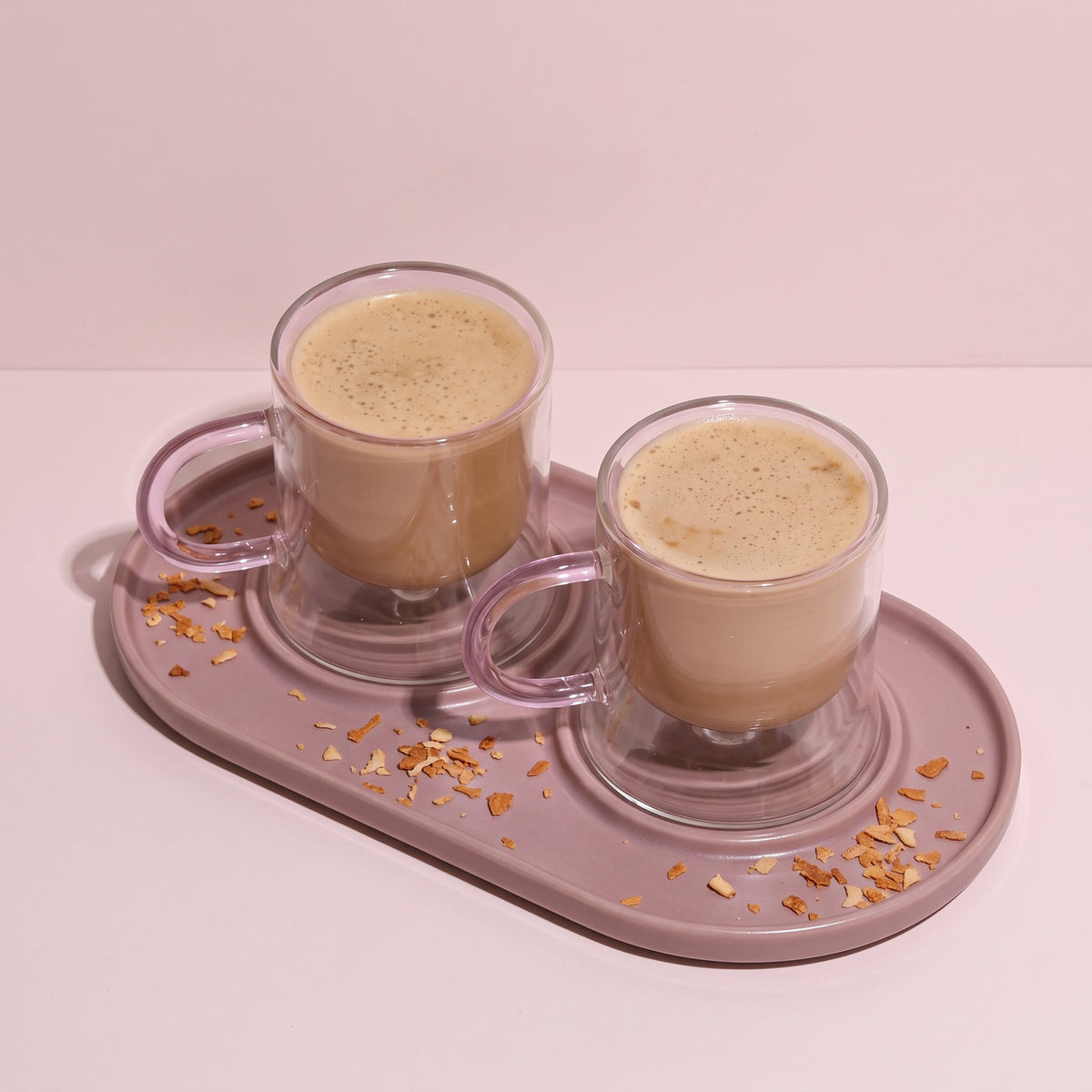 Mist Pink Doublewall Glass mug set of 2