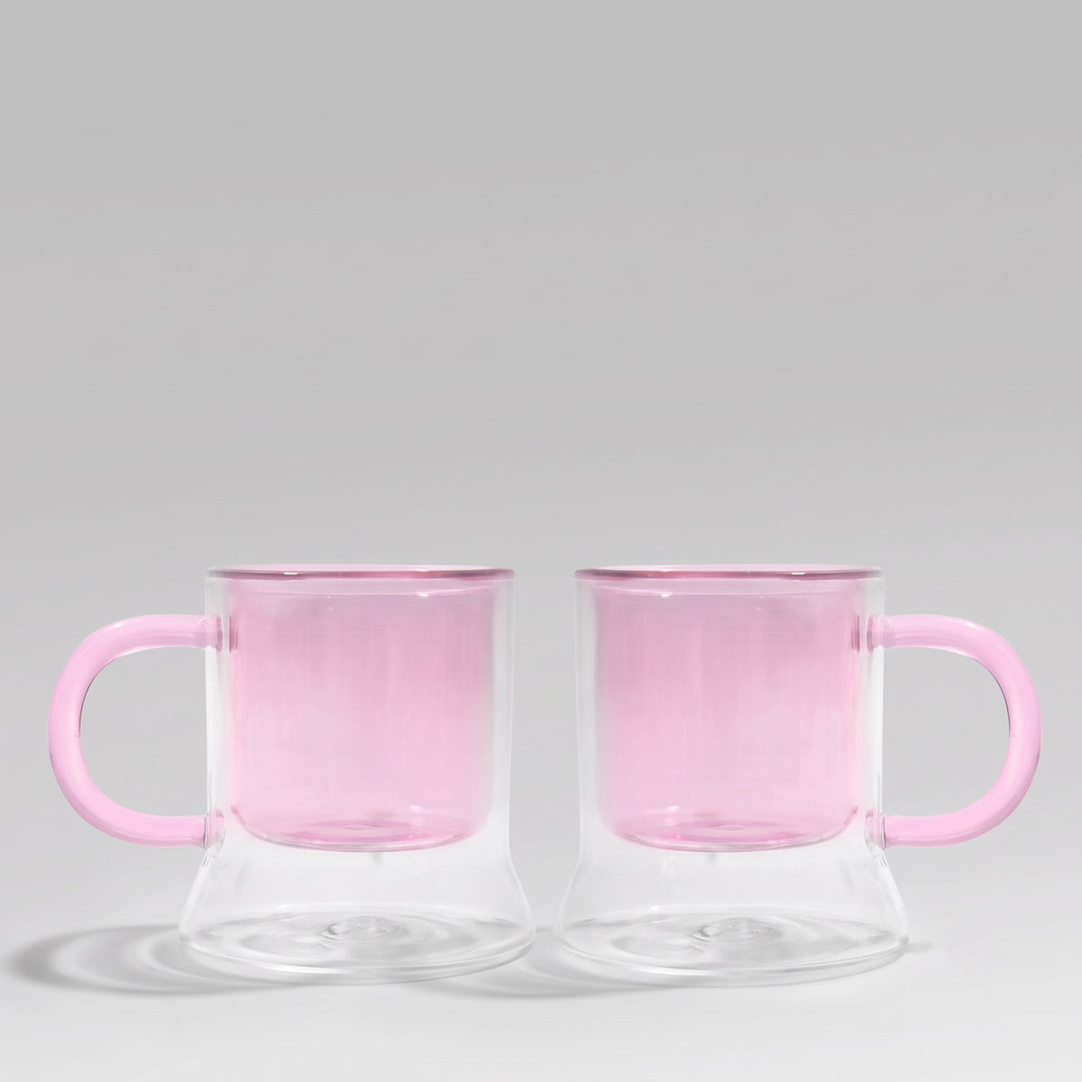 Mist Pink Doublewall Glass mug set of 2