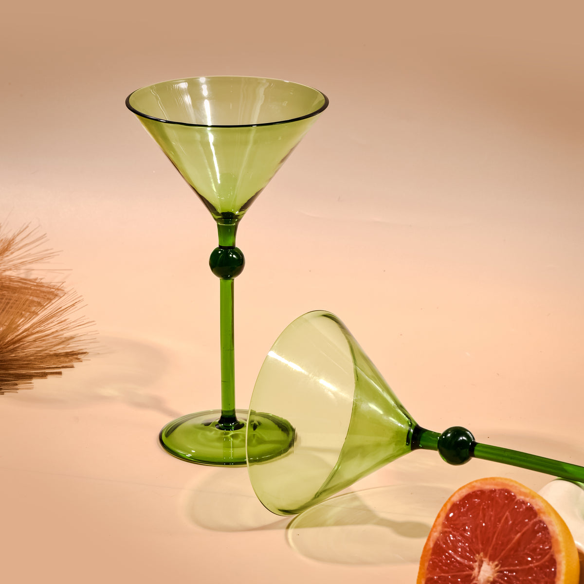 Bindu Green Martini Glass (Set of 2)