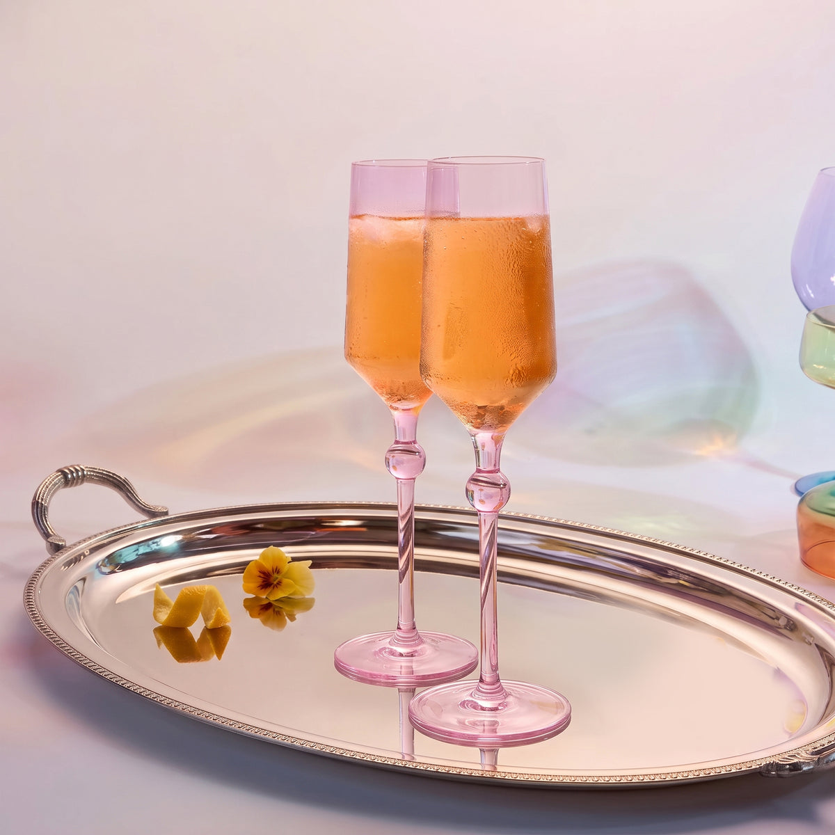 Bindu Pink Flute Glass (Set of 2)