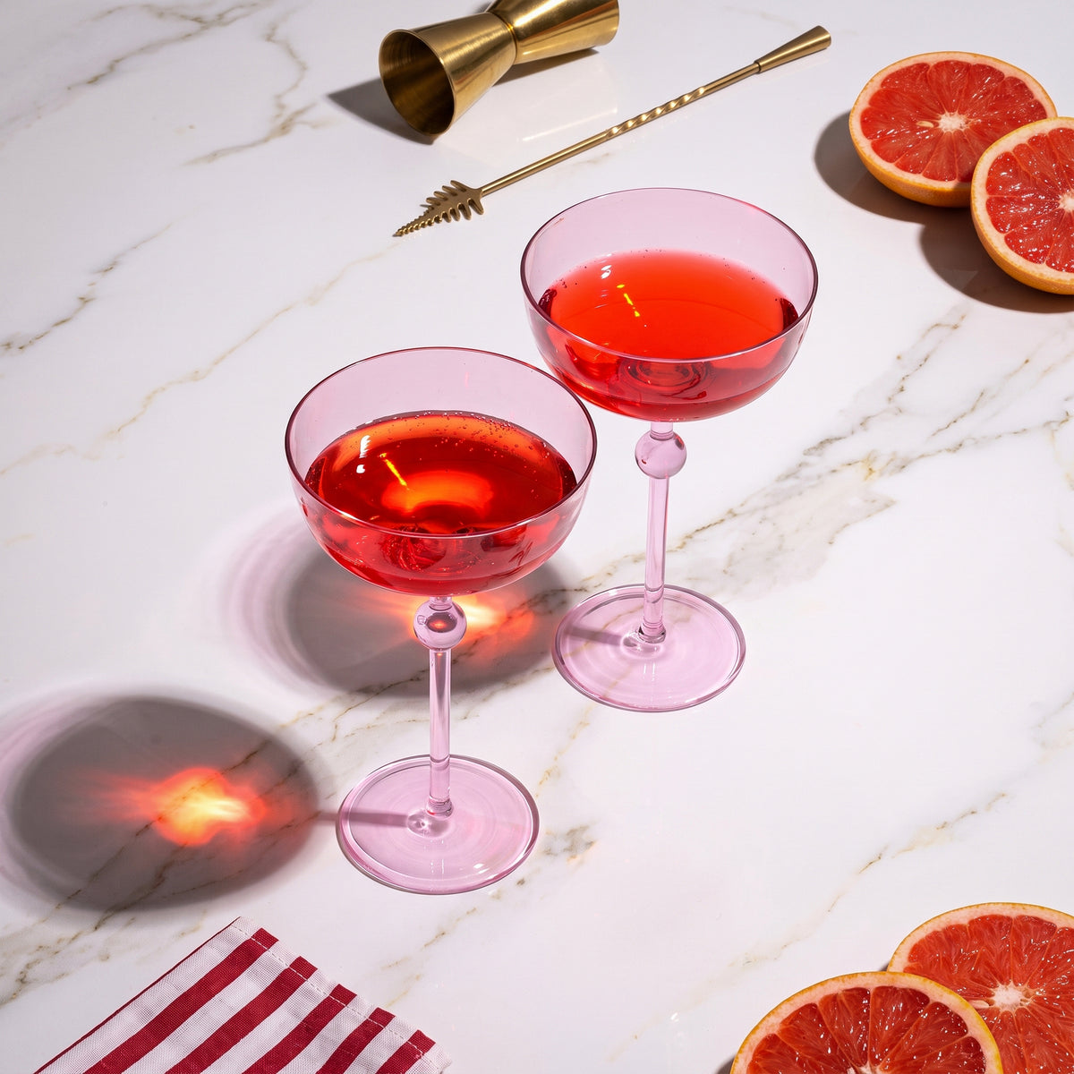 Bindu Pink Coupe Glass (Set of 2)