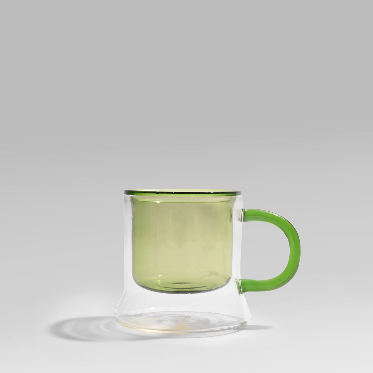 Mist Green Doublewall glass mug set of 2
