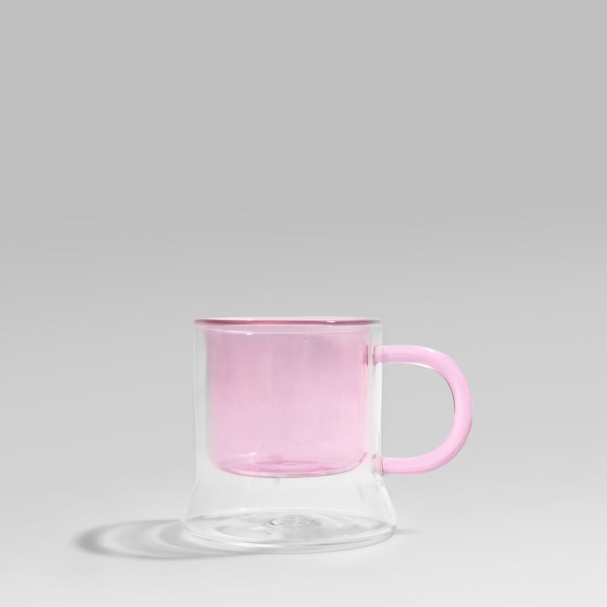 Mist Pink Doublewall Glass mug set of 2