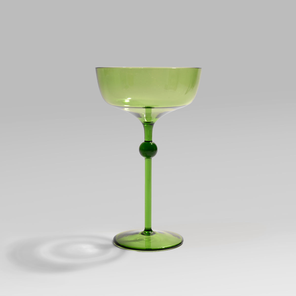 Bindu Green Coupe Glass (Set of 2)
